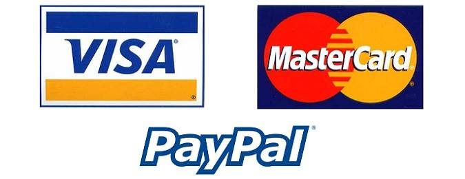 Visa, Mastercard & Paypal