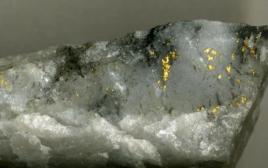 Gold-bearing quartz from the Cadillac mining district in Quebec's Abitibi region.