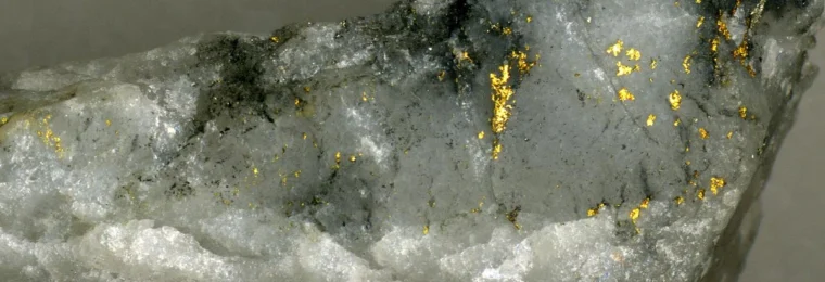 Gold-bearing quartz from the Cadillac mining district in Quebec's Abitibi region.