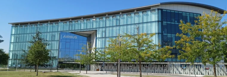 Airbus global headquarters at Toulouse-Blagnac Airport in France.