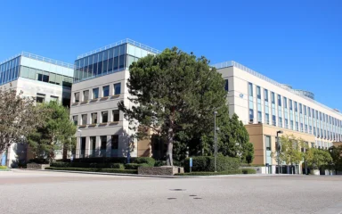 Building at Amgen headquarters in Thousand Oaks, California.