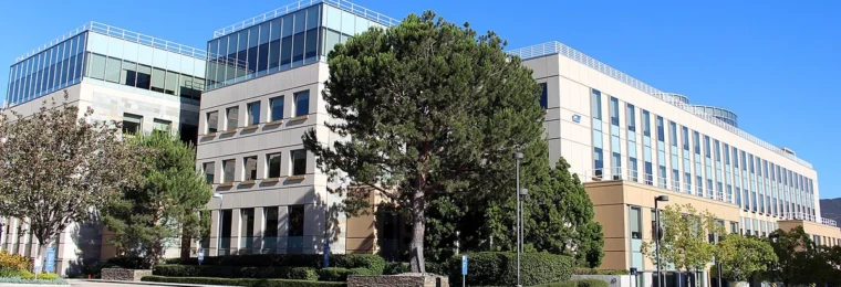 Building at Amgen headquarters in Thousand Oaks, California.