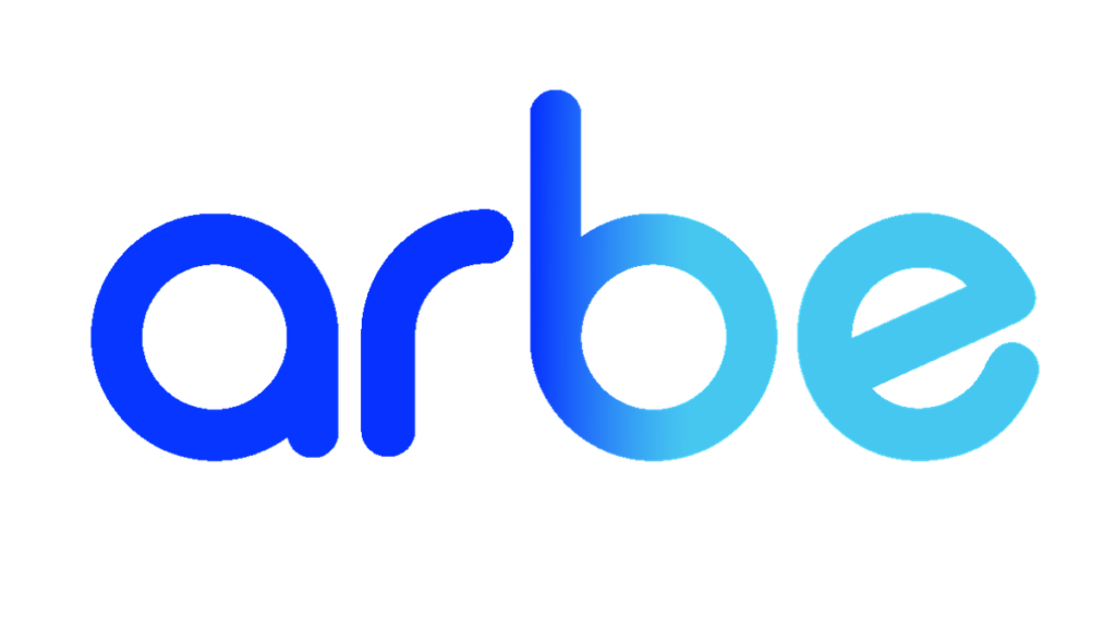 Arbe Robotics blue gradient wordmark on a transparent background.