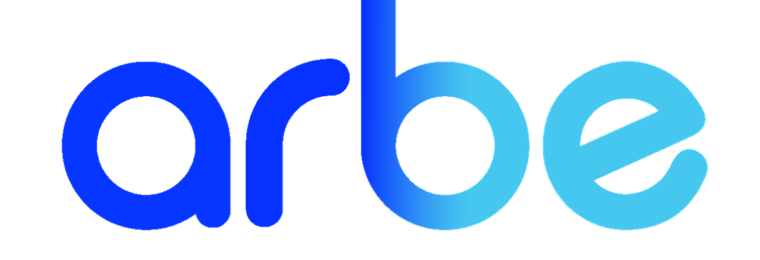 Arbe Robotics blue gradient wordmark on a transparent background.