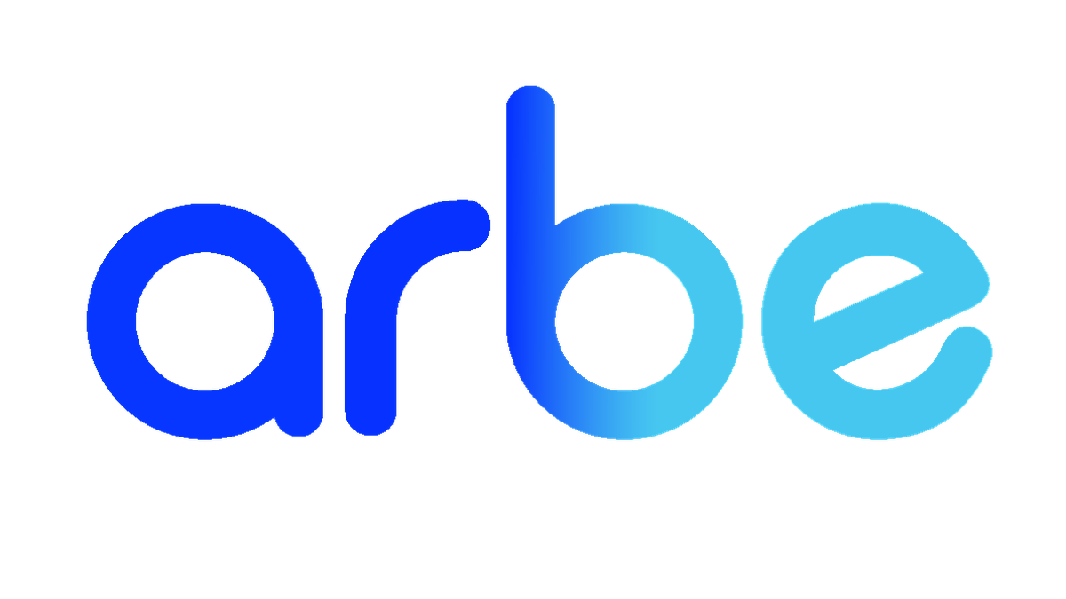 Arbe Robotics blue gradient wordmark on a transparent background.