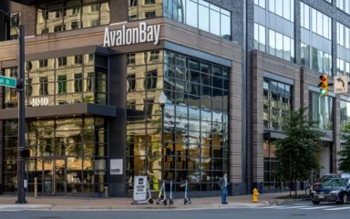 Exterior of an AvalonBay Communities office building in Arlington, Virginia.