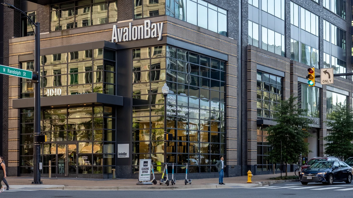 Exterior of an AvalonBay Communities office building in Arlington, Virginia.