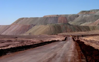 View across the Escondida copper mine in Chile's Antofagasta Region.