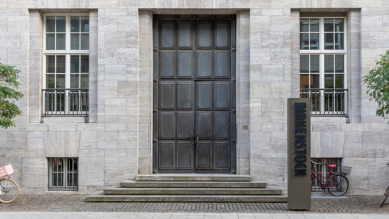 Entrance to a Birkenstock office and administrative building in Cologne, Germany.