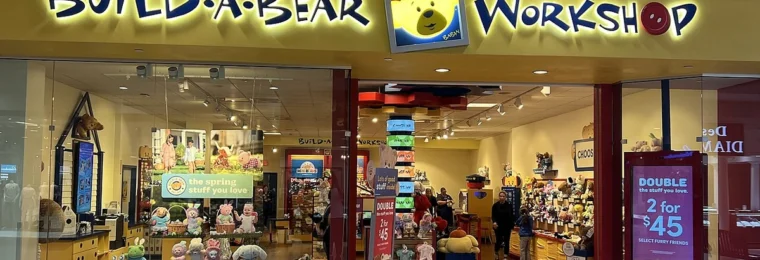 Build-A-Bear Workshop storefront at Vintage Faire Mall in Modesto, California.