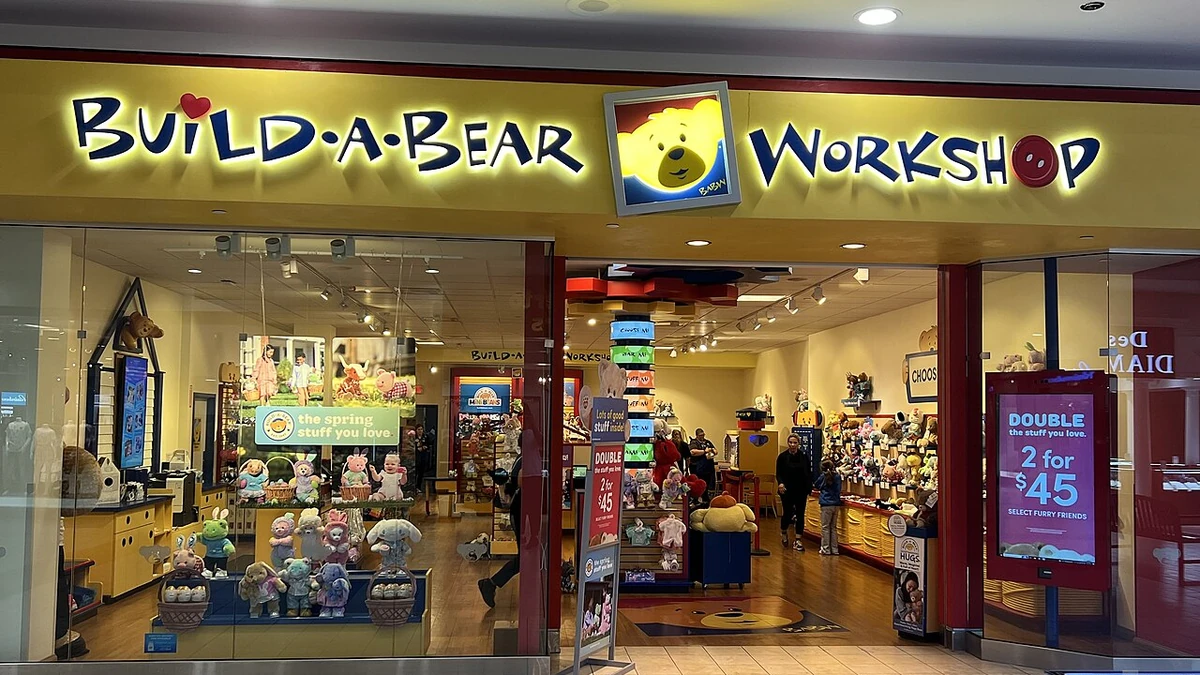 Build-A-Bear Workshop storefront at Vintage Faire Mall in Modesto, California.