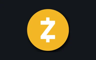 Zcash logo on a dark background.