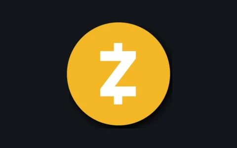 Zcash logo on a dark background.