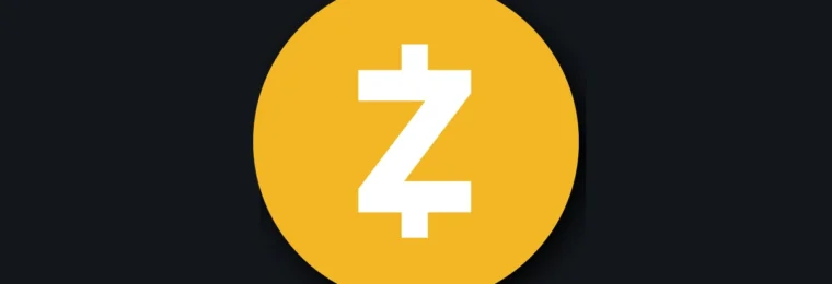 Zcash logo on a dark background.