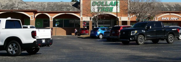 Dollar Tree storefront at Northampton Shopping Center in Tallahassee, Florida.