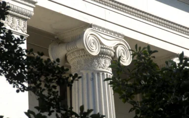 Architectural detail of the U.S. Treasury Building in Washington, D.C.