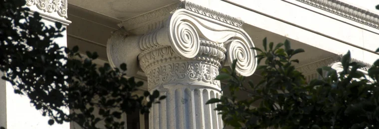 Architectural detail of the U.S. Treasury Building in Washington, D.C.