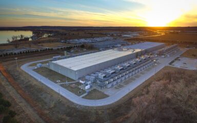 Aerial view of the Google data center in Council Bluffs, Iowa.