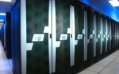 Rows of the Pleiades supercomputer at NASA Ames Research Center.