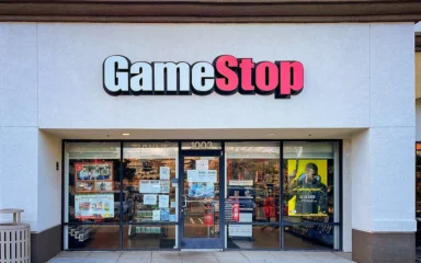 GameStop retail store in Vallejo, California, with the GameStop sign above the entrance.