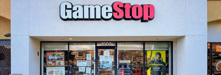 GameStop retail store in Vallejo, California, with the GameStop sign above the entrance.