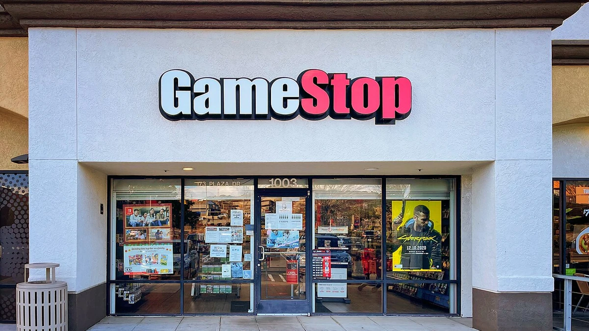 GameStop retail store in Vallejo, California, with the GameStop sign above the entrance.