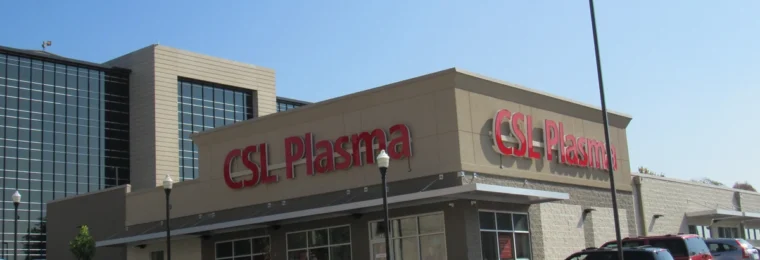 Exterior of a CSL Plasma collection center in Davenport, Iowa.