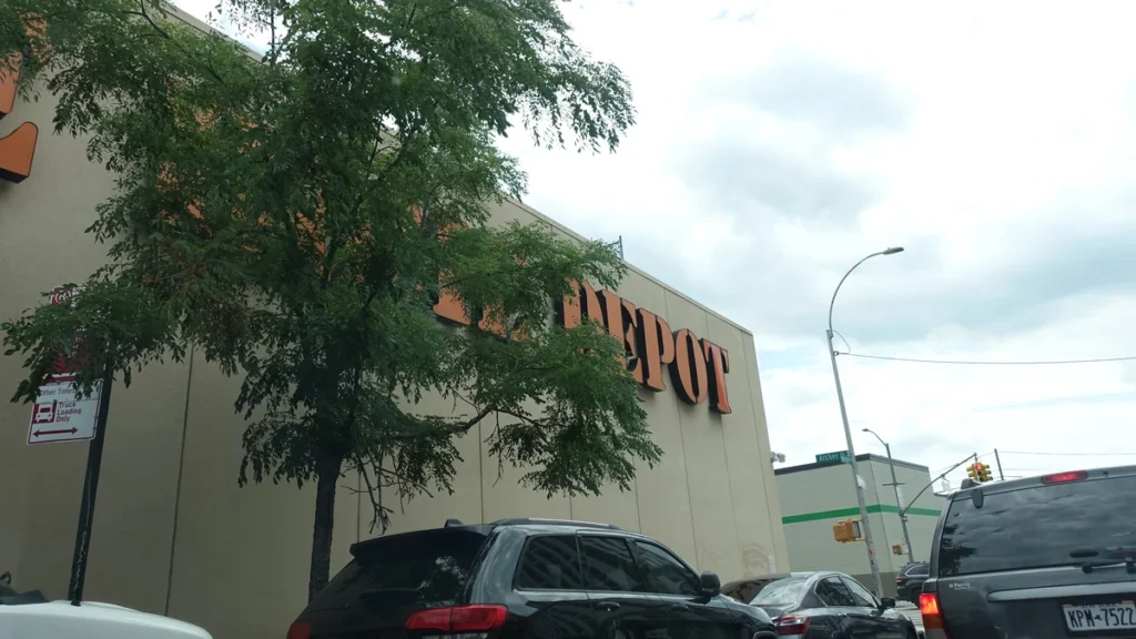 Exterior of a Home Depot store in Jamaica, Queens, New York.
