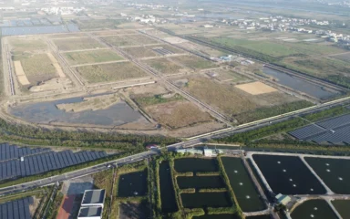 Aerial view of Qigu Science and Technology Industrial Park in Tainan, Taiwan.