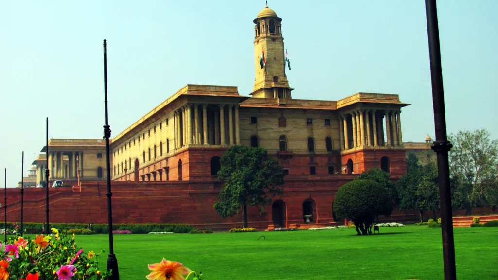North Block government building in New Delhi, which houses India's Ministry of Finance.
