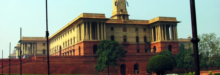 North Block government building in New Delhi, which houses India's Ministry of Finance.