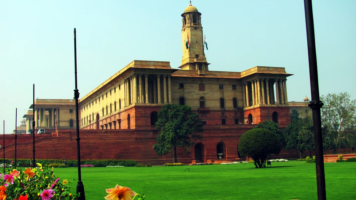 North Block government building in New Delhi, which houses India's Ministry of Finance.