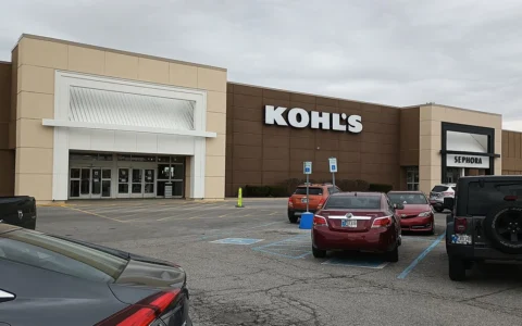 Kohl’s department store with company signage in Greenwood, Indiana.