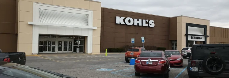 Kohl’s department store with company signage in Greenwood, Indiana.