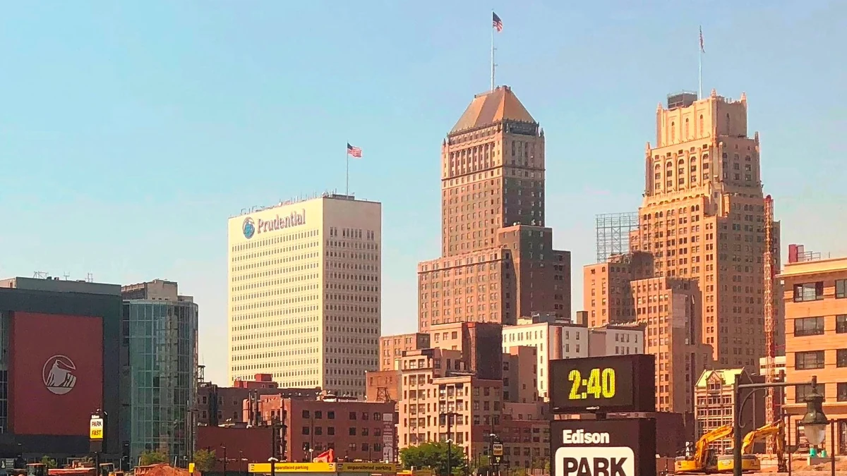 Prudential Financial building in downtown Newark, New Jersey.