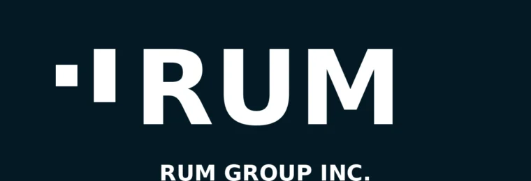RUM Group Inc. corporate branding on a dark background.