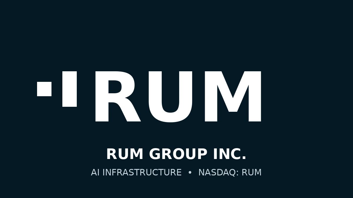 RUM Group Inc. corporate branding on a dark background.