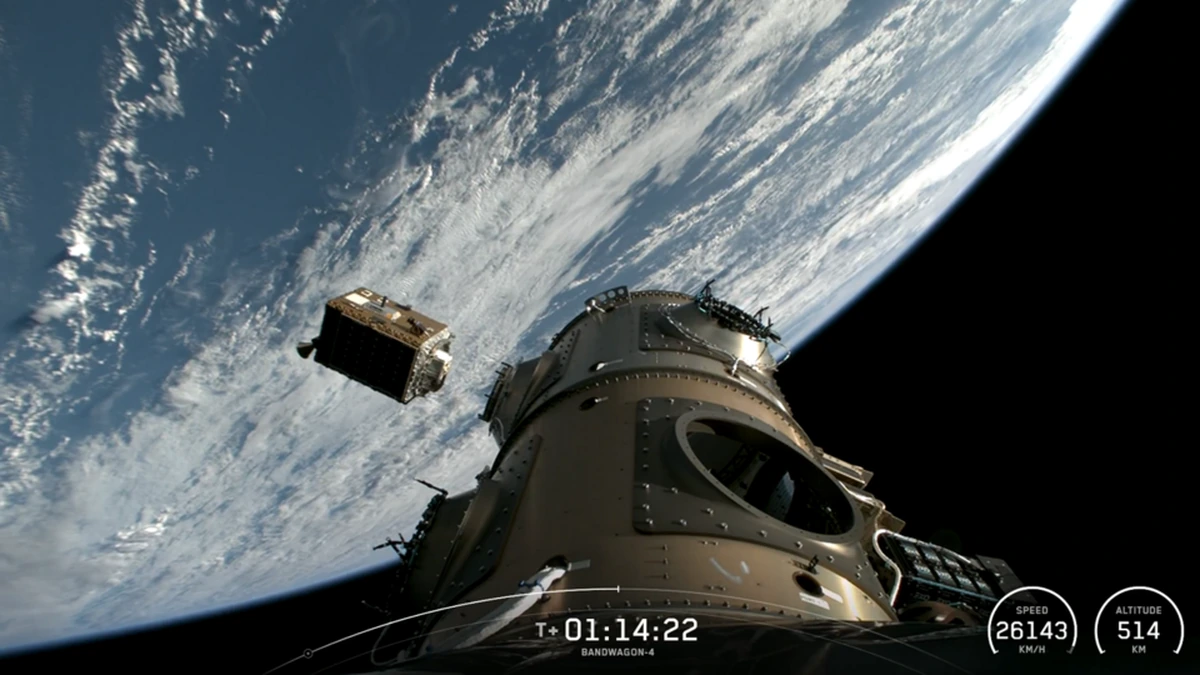 Starcloud-1 satellite deploying in low Earth orbit above Earth in November 2025.