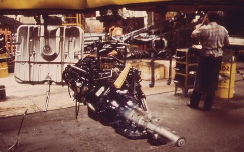An automotive assembly line in a U.S. manufacturing plant.