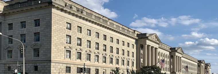 Herbert C. Hoover Building, headquarters of the U.S. Department of Commerce, in Washington, D.C.