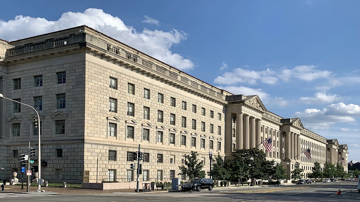 Herbert C. Hoover Building, headquarters of the U.S. Department of Commerce, in Washington, D.C.