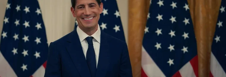 Federal Reserve Chair Kevin Warsh standing in front of U.S. flags.