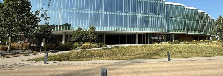 AstraZeneca headquarters building in Cambridge, England.