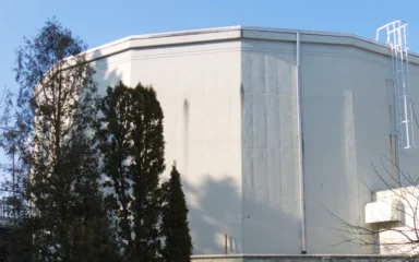 McMaster Nuclear Reactor building on the McMaster University campus in Hamilton, Ontario.