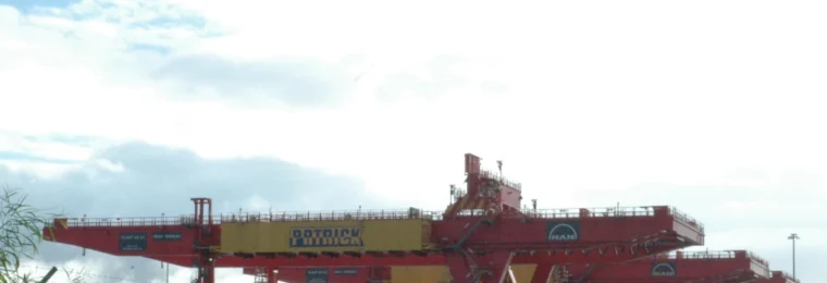Shipping container cranes at Port Botany in New South Wales, Australia.