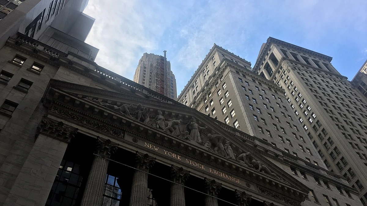 New York Stock Exchange building on Broad Street in Manhattan.