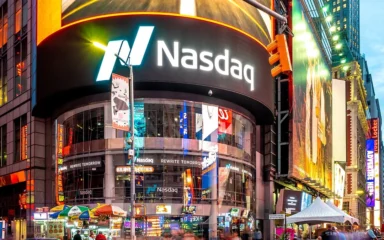 Nasdaq MarketSite building in Times Square, New York.