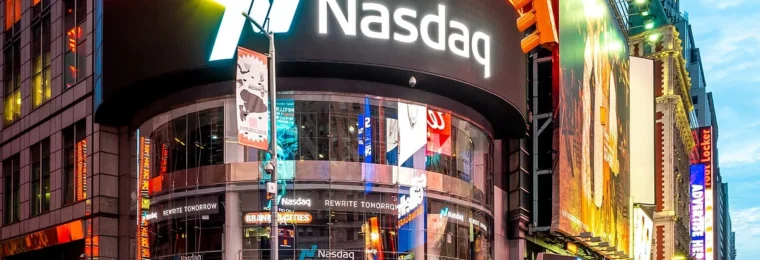 Nasdaq MarketSite building in Times Square, New York.