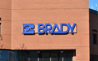 Brady Corporation sign on the exterior of the company's Markham, Ontario office.