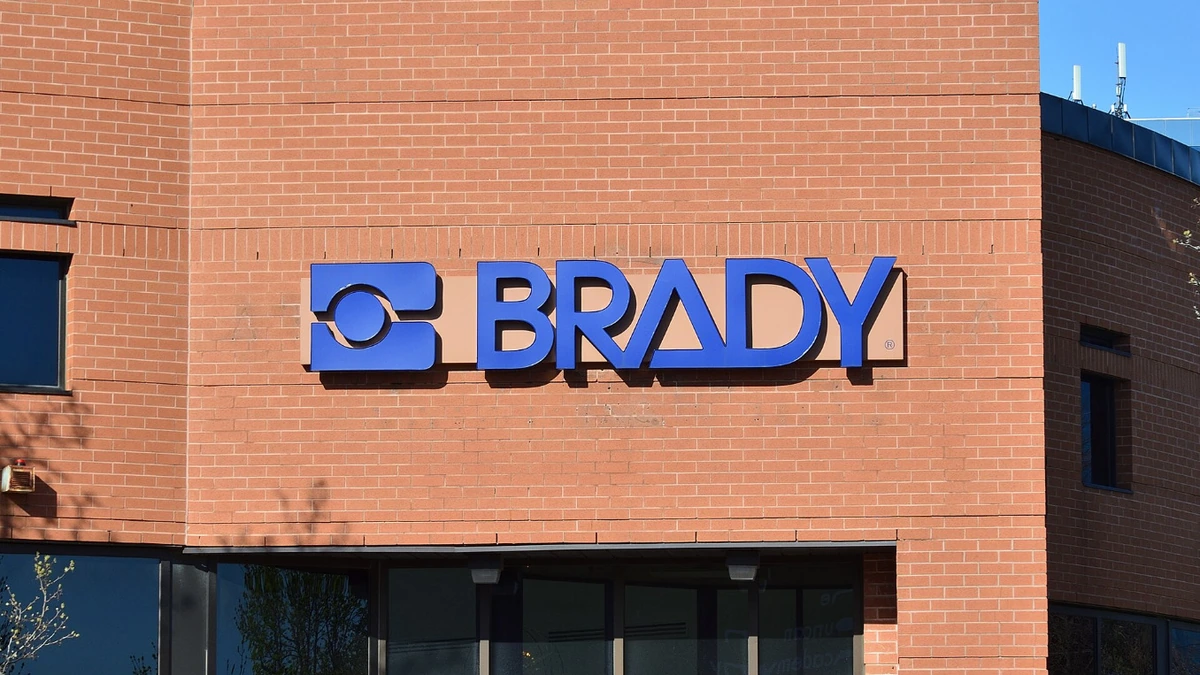 Brady Corporation sign on the exterior of the company's Markham, Ontario office.